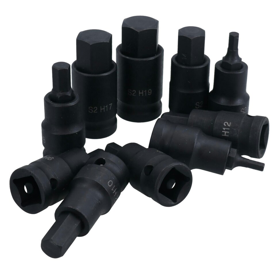 image 1 of 1/2" Drive Metric Impacted Hex Allen Key Sockets Shallow 4mm - 19mm H4 - H19