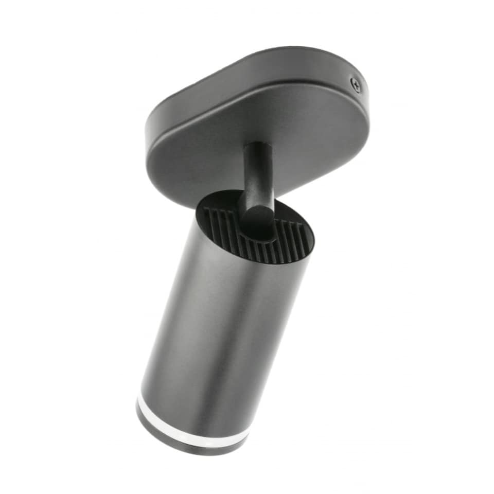 image 1 of CGC SOLIS Black Single GU10 Adjustable Ceiling Spotlight Black