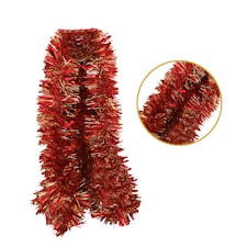 Pack of 6 2m Christmas Chunky Tinsel - Red & Gold