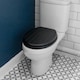 image 5 of Harbour Housewares Wooden Soft Close Toilet Seats - Black - Pack of 2 | Black | Black