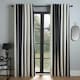 image 1 of OHS Stripe Print Thermal Blackout Eyelet Curtains, 90x90" - Black/White