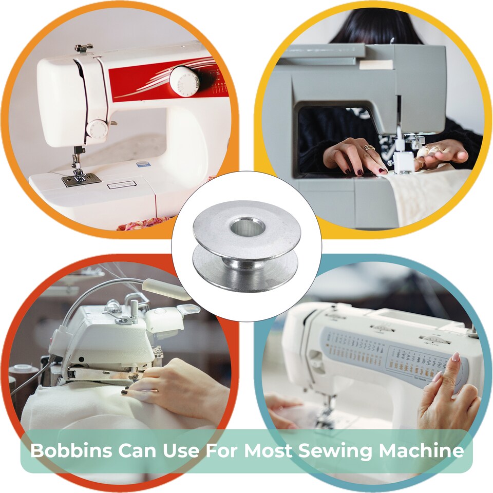 image 1 of Silver Sewing Machine Bobbin Spool Universal Fits for Sewing Machine