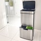 image 8 of HOMCOM 72L Recycling Sensor Bin Stainless Steel 3 Compartments For Both WetDry Waste wRemovable Lid  Kitchen Home | Chrome | 1