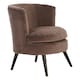 image 2 of Interiors By Premier Versatile Round Grey Plush Armchair, Velvet Upholstered Dining Chair, Contemporary Chair For Diningroom Brown
