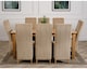 image 3 of Oslo 180 x 90 cm Large Oak Dining Table and 8 Lola Fabric Chairs | Brown | Beige