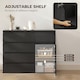 image 4 of HOMCOM Sideboard Storage Cabinet, Kitchen Cupboard with 5 Drawers | Black | Black embossed