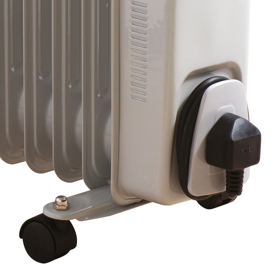 image 1 of 11-Fin Oil Filled Radiator 2500W Portable Electric Heater with Thermostat