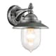 image 2 of Classic Style Outdoor Wall Lamp Lantern in Brushed Black Silver with Clear Shade | Silver