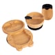 image 1 of Tiny Dining 4pc Bamboo Suction Feeding Set - Penguin/Black - Divided Non-Slip Bamboo Baby Self-Feeding Dining Weaning Set