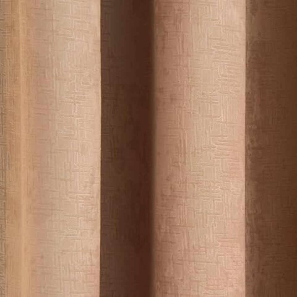 image 1 of Vogue Latte Curtains 66 x 72 inch (168 x 183 cm) Room Darkening Eyelet Thermal Noise Reducing Curtains for Bedroom and Living Room