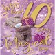 image 1 of Bear Holding Present Woo Hoo 10th Birthday Card