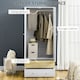 image 4 of HOMCOM 2 Door Wardrobe White Wardrobe with Drawers and Hanging Rod for Bedroom