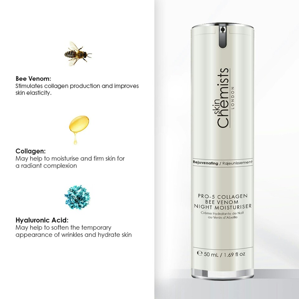 image 1 of skinChemists Pro-5 Collagen Bee Venom Night Moisturiser 50ml