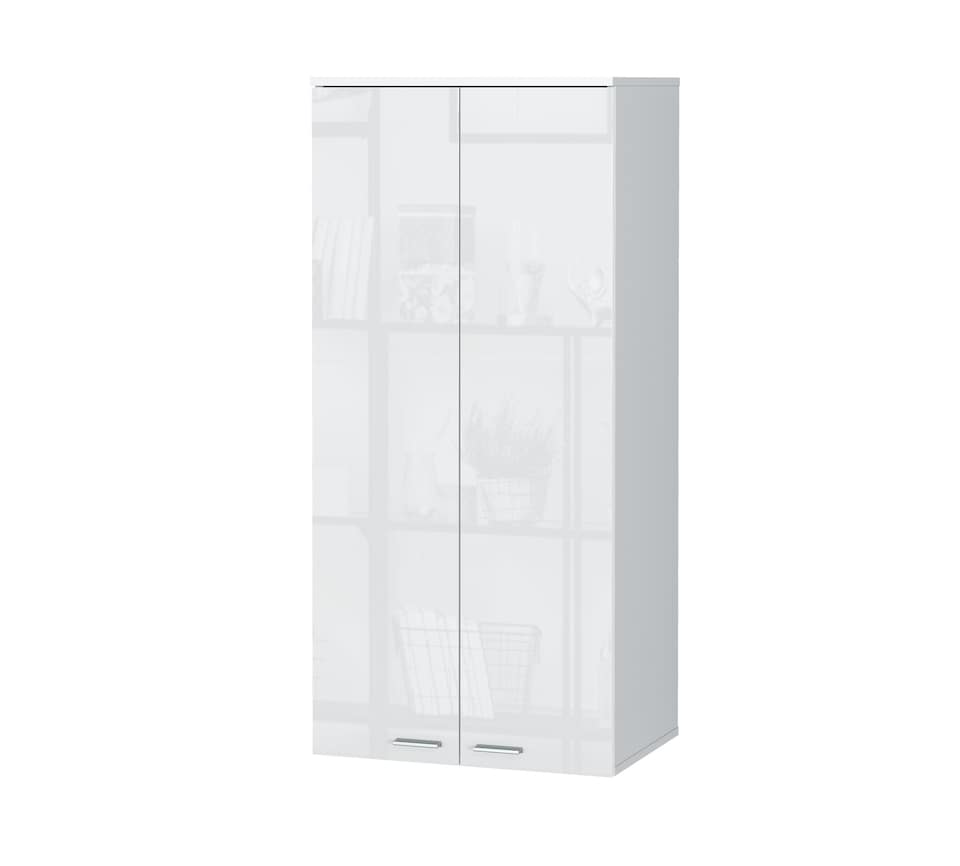 image 1 of Sol Wall Cabinet Unit Storage Cupboard - White Gloss 538x1164mm