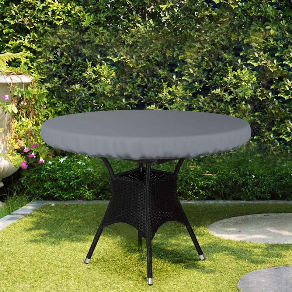image 1 of Covers&All Waterproof & UV-resistant Round Table Top Cover, 44 in Diameter x 4 in H, Grey