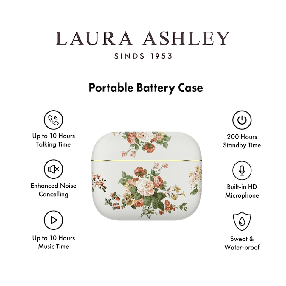 image 1 of Laura Ashley Rosemore 'Skylark' True Wireless Earbuds with HD Microphone and Charging Case
