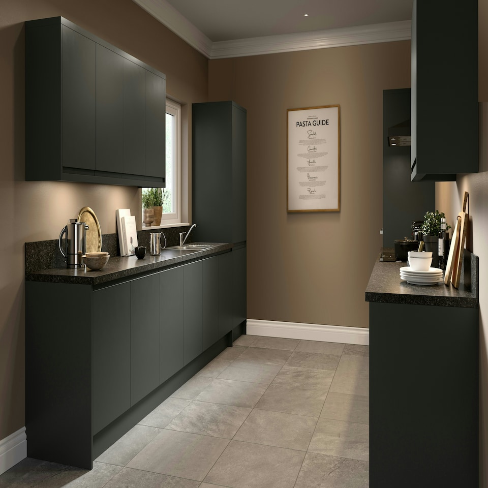 image 1 of 3 Drawer Base Unit 500mm w/ J-Pull Cabinet Door - Ultra Matt Graphite Grey | Ultra Matt Graphite