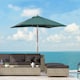 image 2 of Outsunny Wooden Patio Umbrella Parasol Outdoor Sunshade 6 Ribs Green