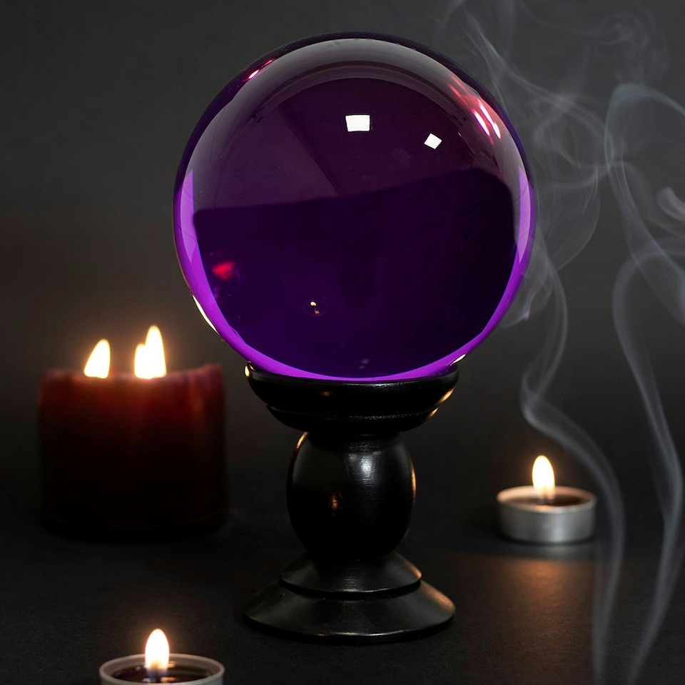 image 1 of Something Different Crystal Ball - Purple - 20cm x 13cm x 13cm