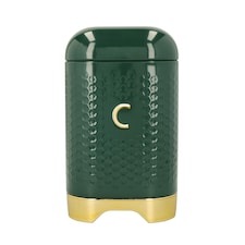 Lovello Coffee Canister Green Textured 11x11cm