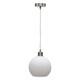 image 1 of First Choice Lighting Betchley White Ribbed Glass Globe with Satin Nickel Pendant Fitting Silver | White