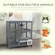 image 8 of PawHut Indoor Catio Cat House on Wheels with Platforms, Hammock