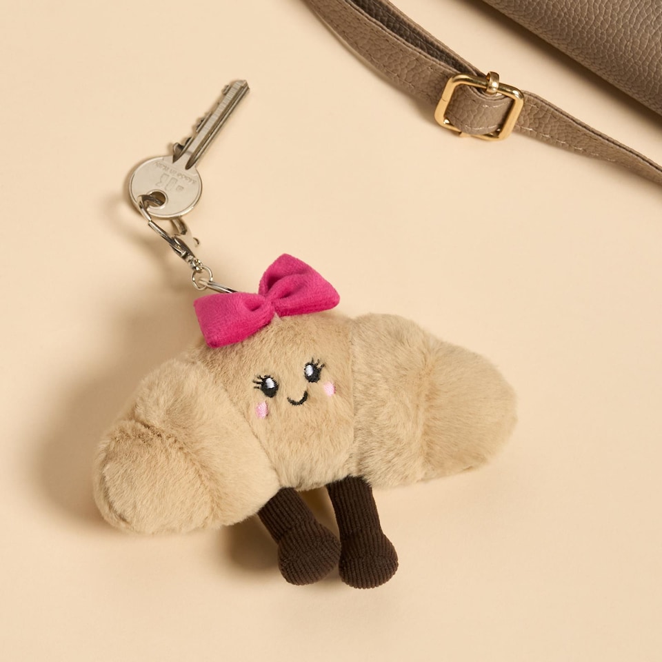 image 1 of OHS Sweetie Pie Bag Charm Keyring Soft Fleece Keychain