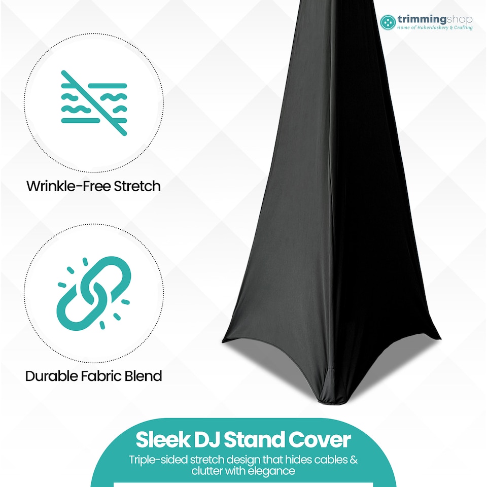 image 1 of 3-Side DJ Speaker Stand Cover with Loop - Black, Pack of 1