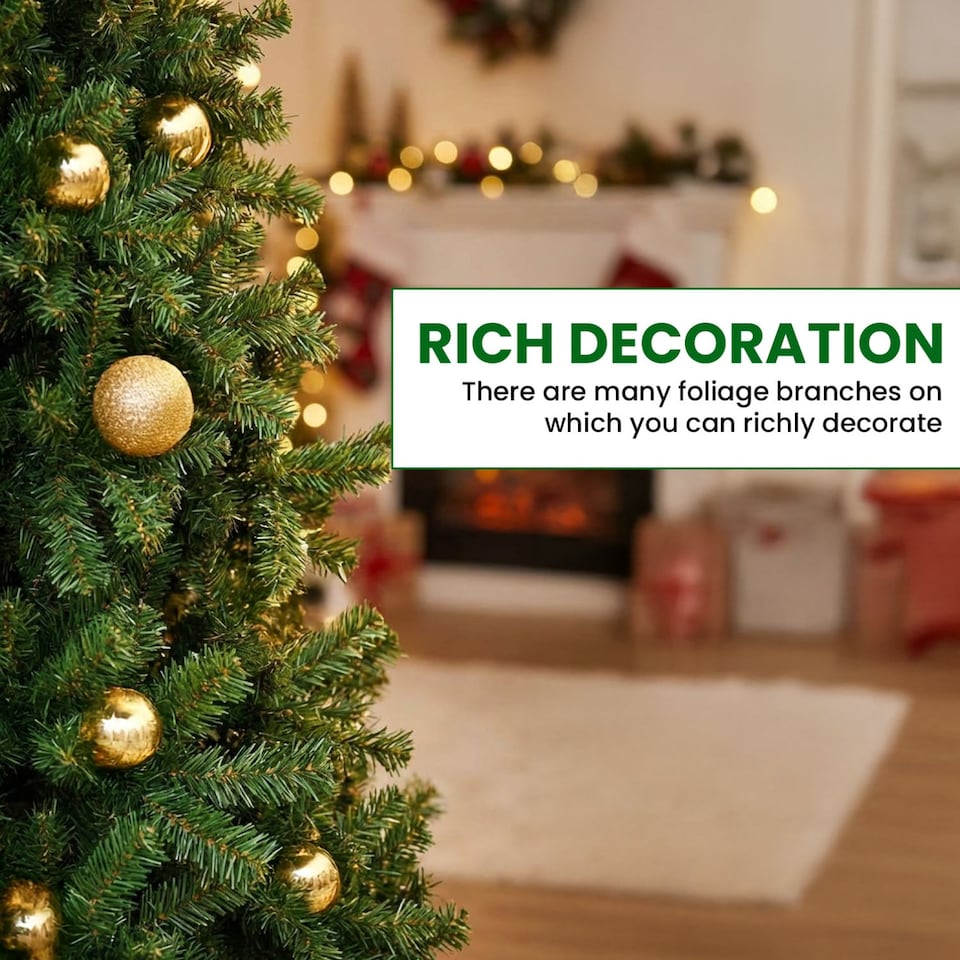 image 1 of Alivio 6ft Natural Looking Artificial Christmas Tree For Home With Metal Stand