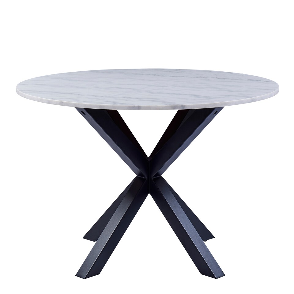 image 1 of Heaven Round Dining Table with White Polished Marble Top