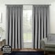 image 1 of Oxford Grey Velvet Curtains 46 x 72 inch (117 x 183 cm) 100% Blackout Pencil Pleat Thermal Noise Reducing Curtains for Bedroom and Living Room