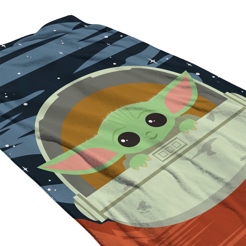 image 1 of Star Wars: The Mandalorian The Child Towel | Blue | Blue/Orange | One Size | 1