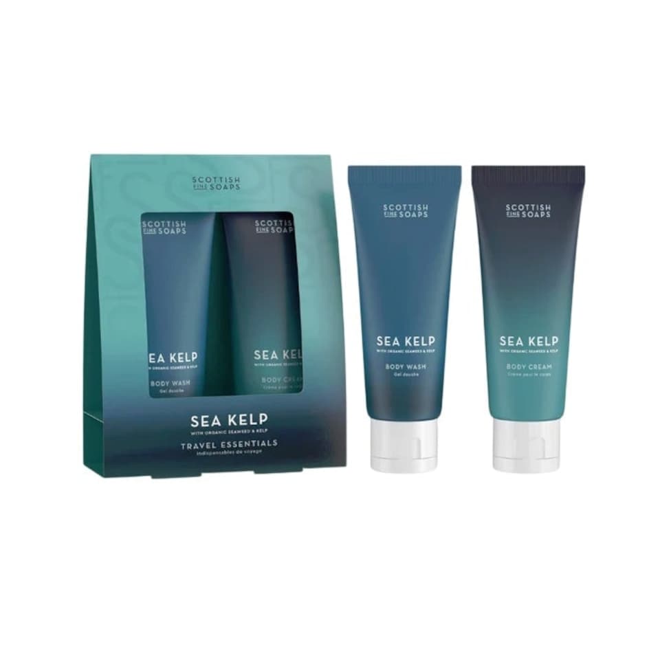 image 1 of Scottish Fine Soaps Sea Kelp Travel Essentials Set - Body Wash 75ml & Body Cream 75ml
