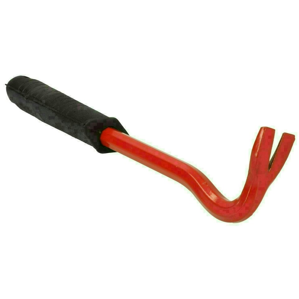 image 1 of 10" Crow Wrecking Pry Bar Nail Jimmy Lever With Rubber Handle Remover