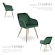 image 3 of Chair Marilyn with Velvet Cover, Gold Steel Legs and Plush Padding | Green | dark green/gold | 1