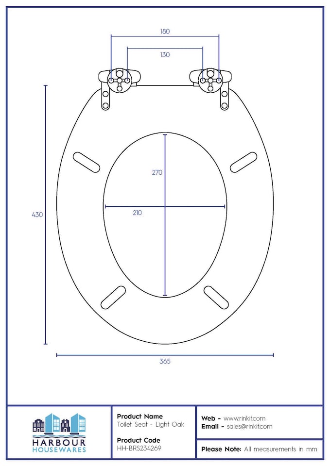 image 1 of Harbour Housewares Soft Close Wooden Toilet Seats - Light Oak - Pack of 2 | Brown | Light Oak
