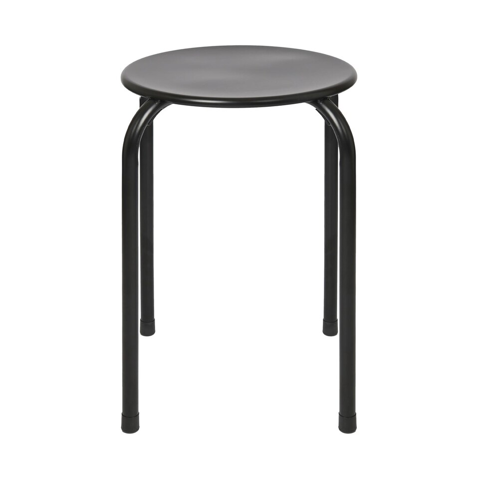 image 1 of Harbour Housewares Metal Stacking Stool - Matt Black | Black | Matt Black