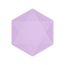 Lavender Purple Hexagonal Vert Decor Paper Plates 21cm - Pack of 6