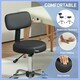 image 3 of HOMCOM Rolling Stool with Backrest, Wheels, Faux Leather Salon Chair Black