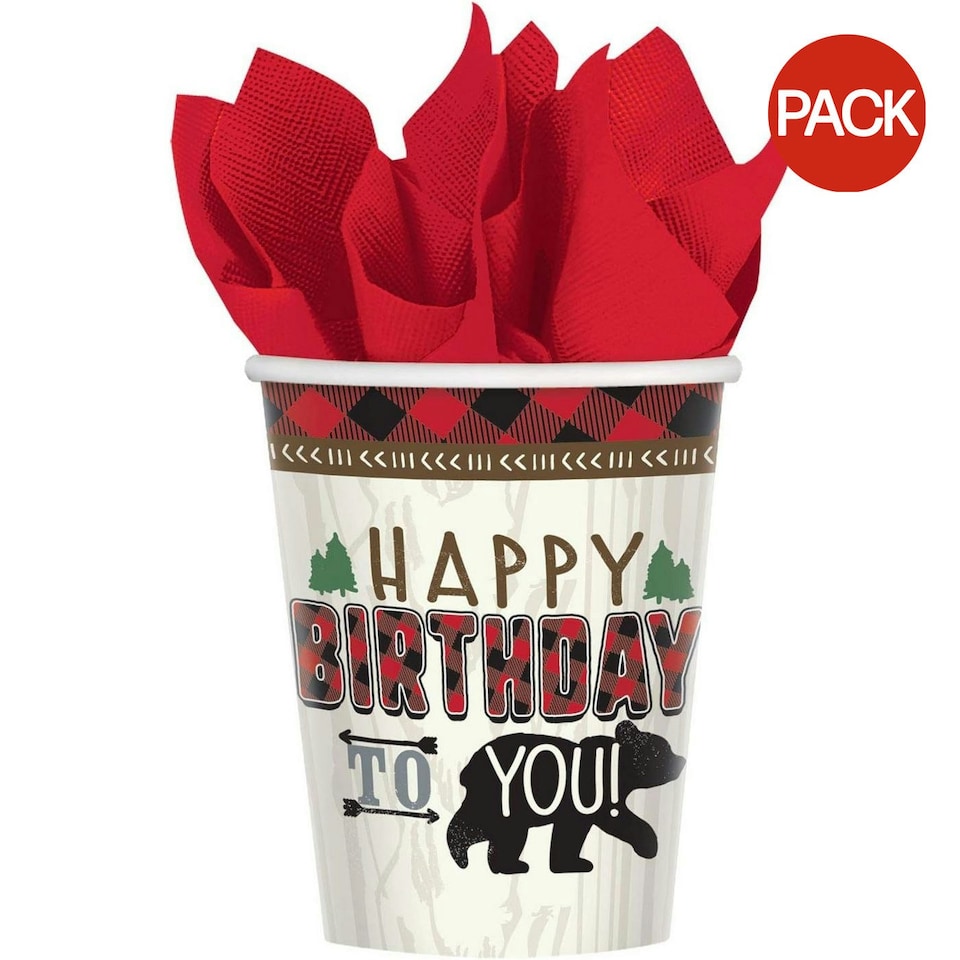Amscan Happy Birthday To You Paper Party Cup (Pack of 8) - Multicoloured - One Size