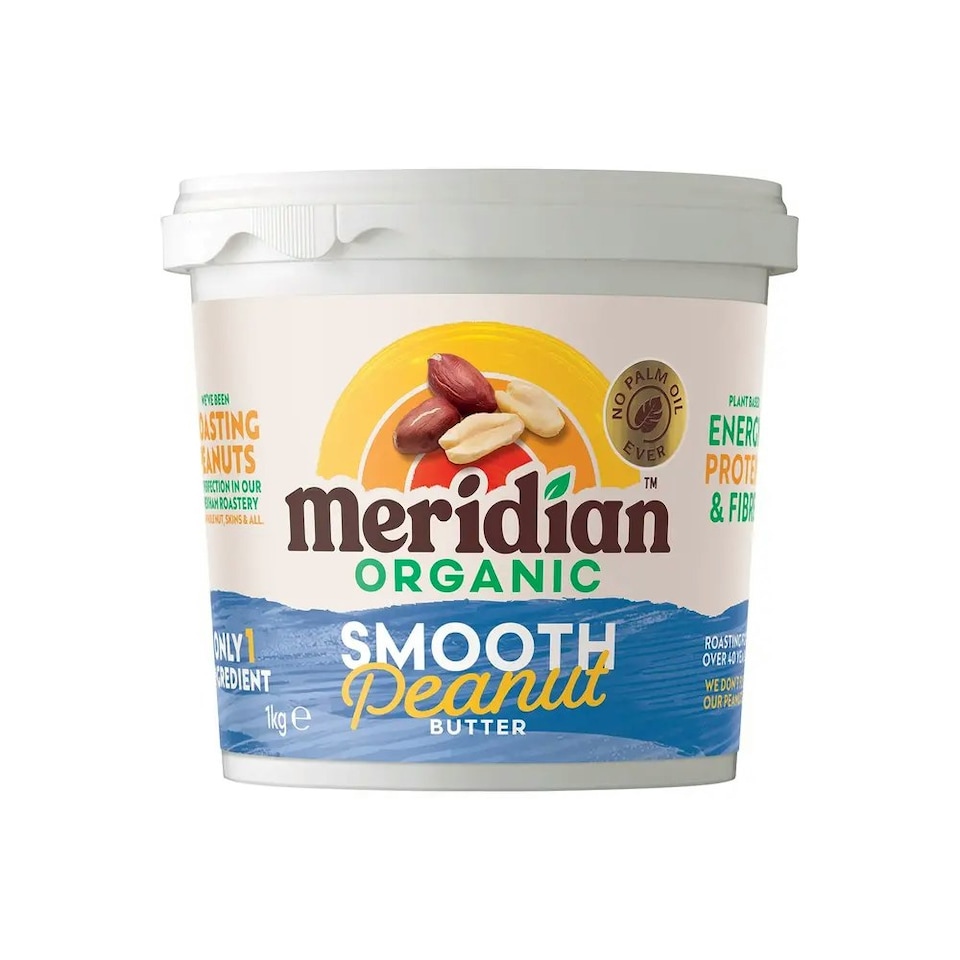 image 1 of Organic Smooth Peanut Butter 1kg (Meridian)