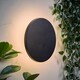 image 3 of ValueLights Chad Black Backlit Circle IP65 LED Outdoor Wall Light | Black