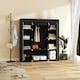 image 8 of HOMCOM Fabric Wardrobe with 10 Shelves 1 Hanging Rail Foldable Closets Black