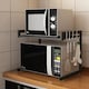 image 2 of Living and Home 1 Tier Expandable Microwave Oven Rack | Black | 1 Tier