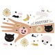 image 1 of Halloween Pink, Gold & Black Temporary Tattoo Sticker Sheet