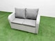 image 3 of Fimous 5 Seater Outdoor Love Sofa Set Rattan Garden Furniture Set with Oblong Coffee Table Big Footstool Light Grey