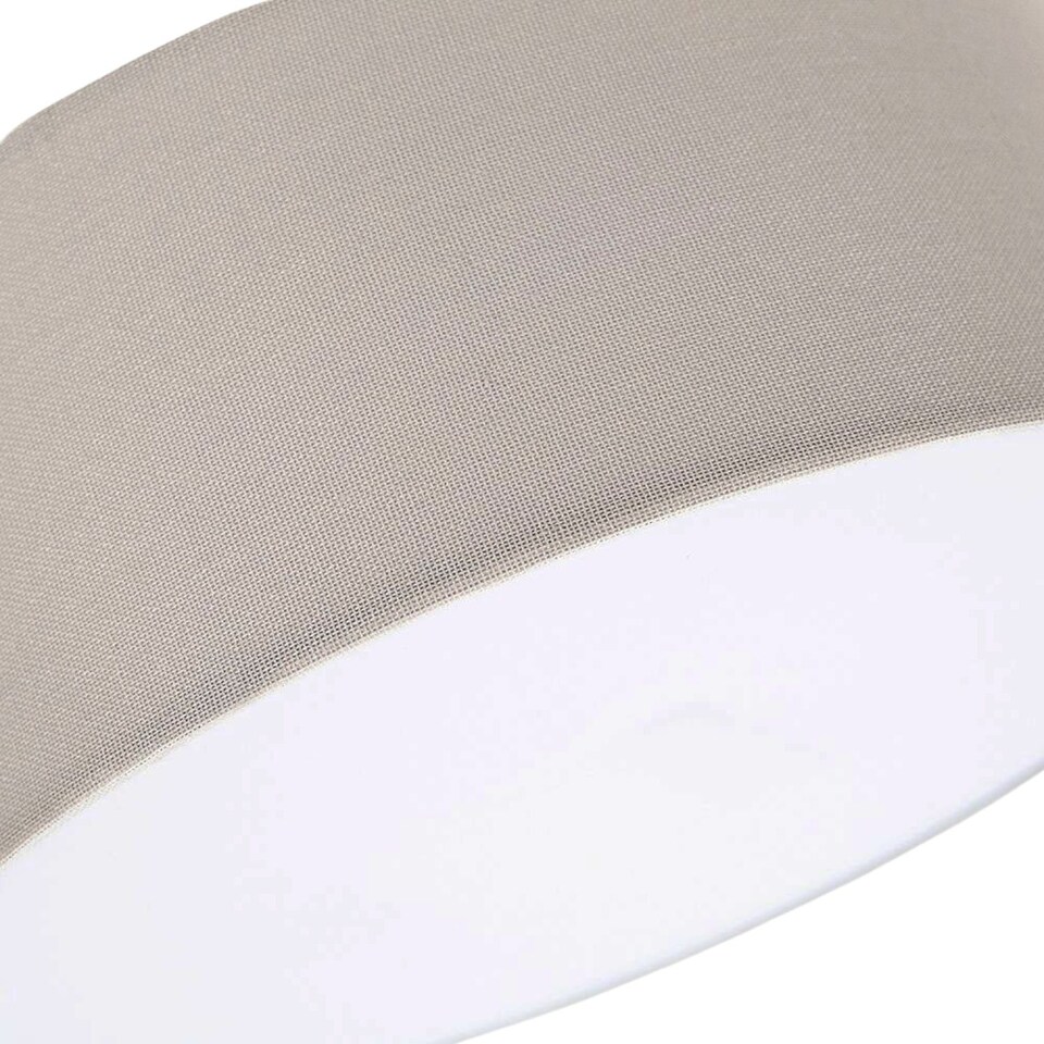 Contemporary Grey Linen Fabric Semi Flush Ceiling Light Fixture with ...