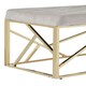 image 3 of Interiors by Premier Mink Velvet Gold Bench, Tufted Velvet Upholstered Bench With Gold Finish Frame, Geometric Bedroom Bench Brown