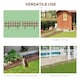 image 4 of Outsunny Pack of 12 Wooden Plant Border Fence Garden Fixed Picket Fence Brown