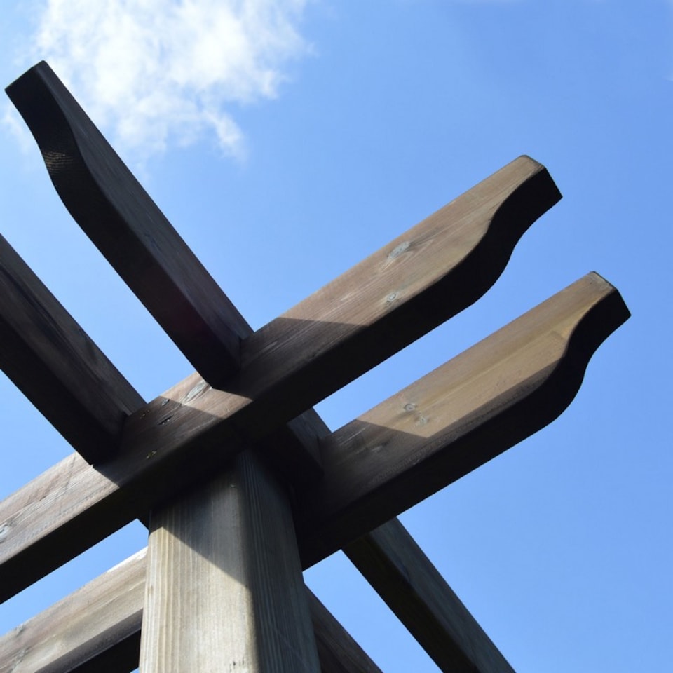 image 1 of Double Garden Pergola - Wood - L240 x W240 x H270 cm - Rustic Brown